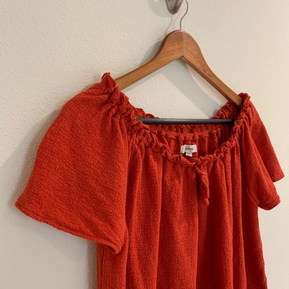 Madewell red off the shoulder top - Picture 2 of 4